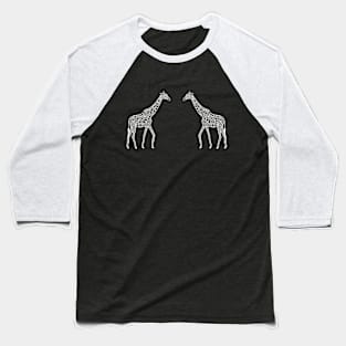 Giraffes in Love - cute African animal design - on dark blue Baseball T-Shirt